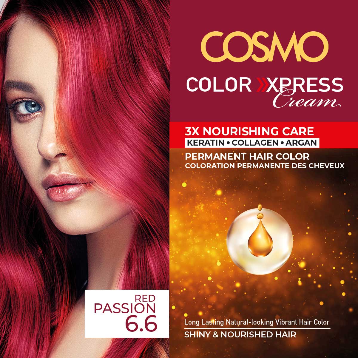 PERMANENT HAIR COLOR RED 6.6 RED PASSION