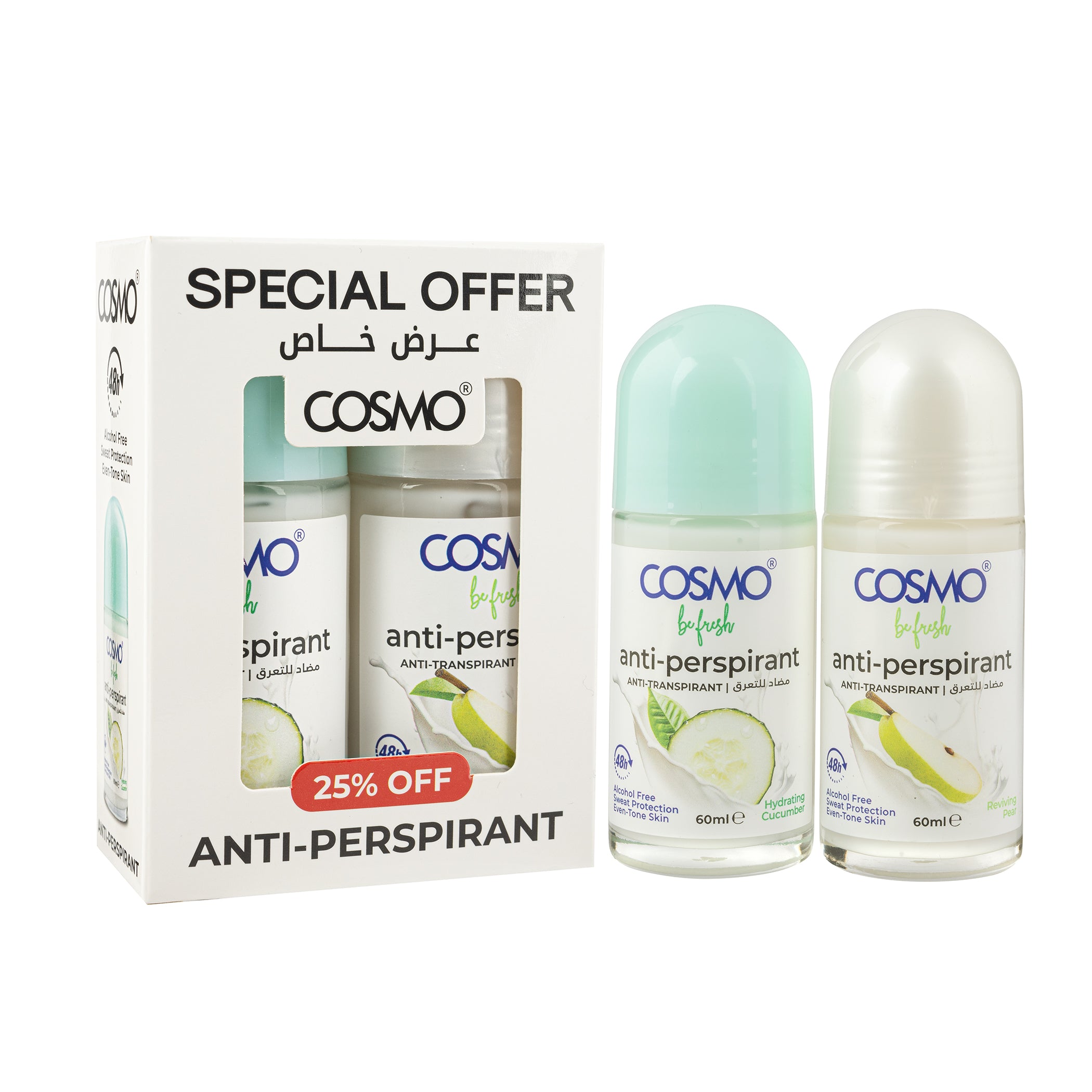 Befresh Anti-perspirant Gift Set (Cucumber & Pear 60ml) - 2Pcs