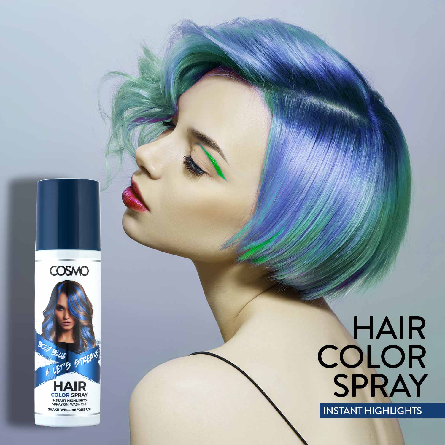 Temporary Hair Colour Spray Bold Blue