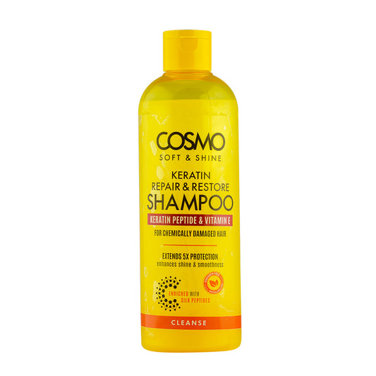 COSMO SOFT & SHINE KERATIN REPAIR & RESTORE SHAMPOO – 480ML
