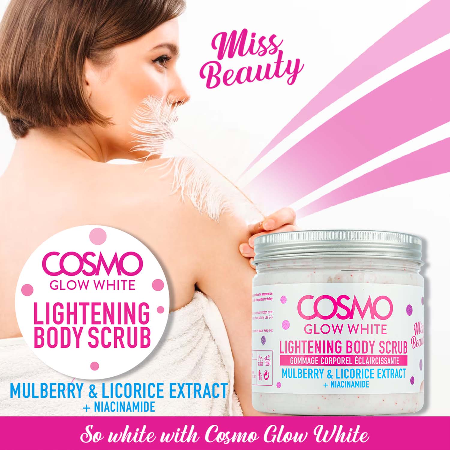 Cosmo Glow White - Lightening Body Scrub - 475ML