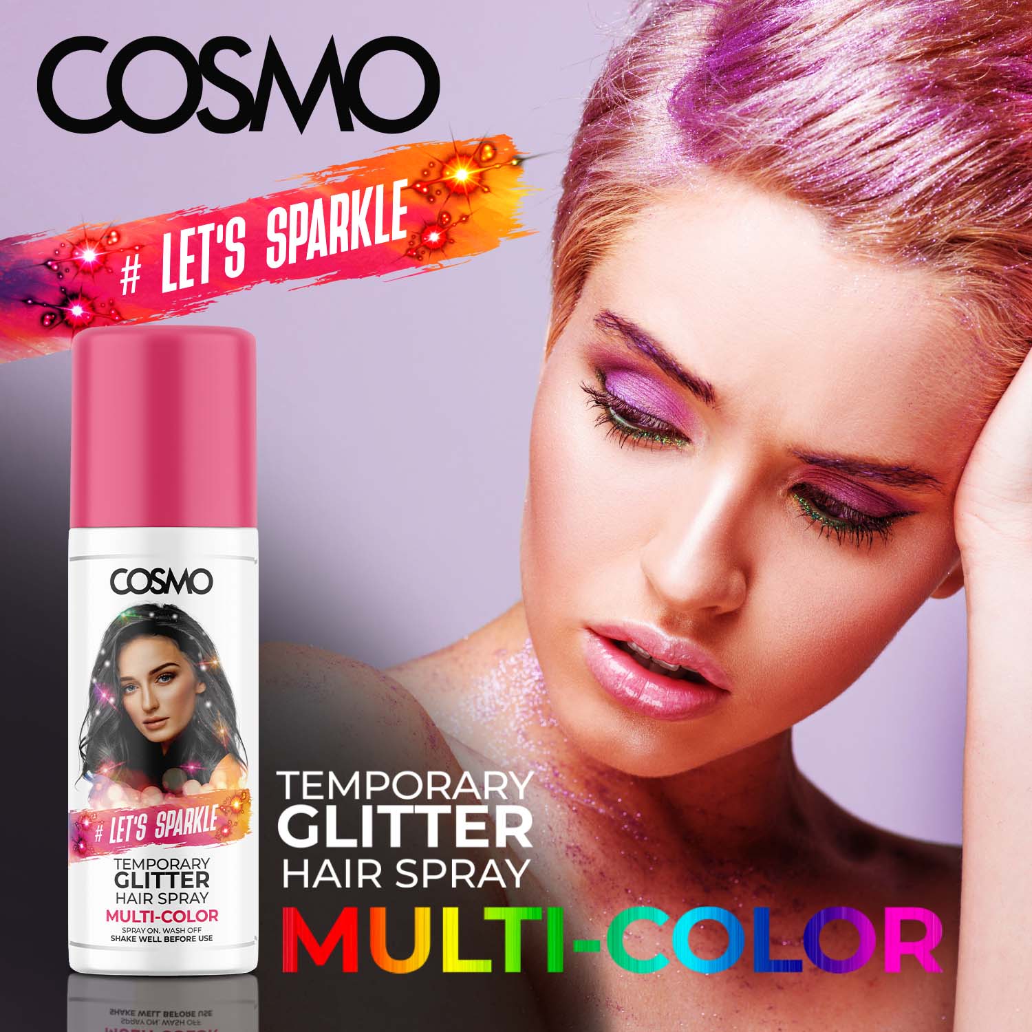 Temperory Glitter Hair Spray Multi-Colour