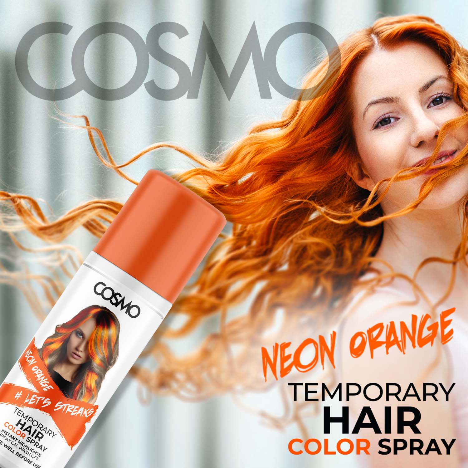 Temporary Hair Color Spray Neon Orange