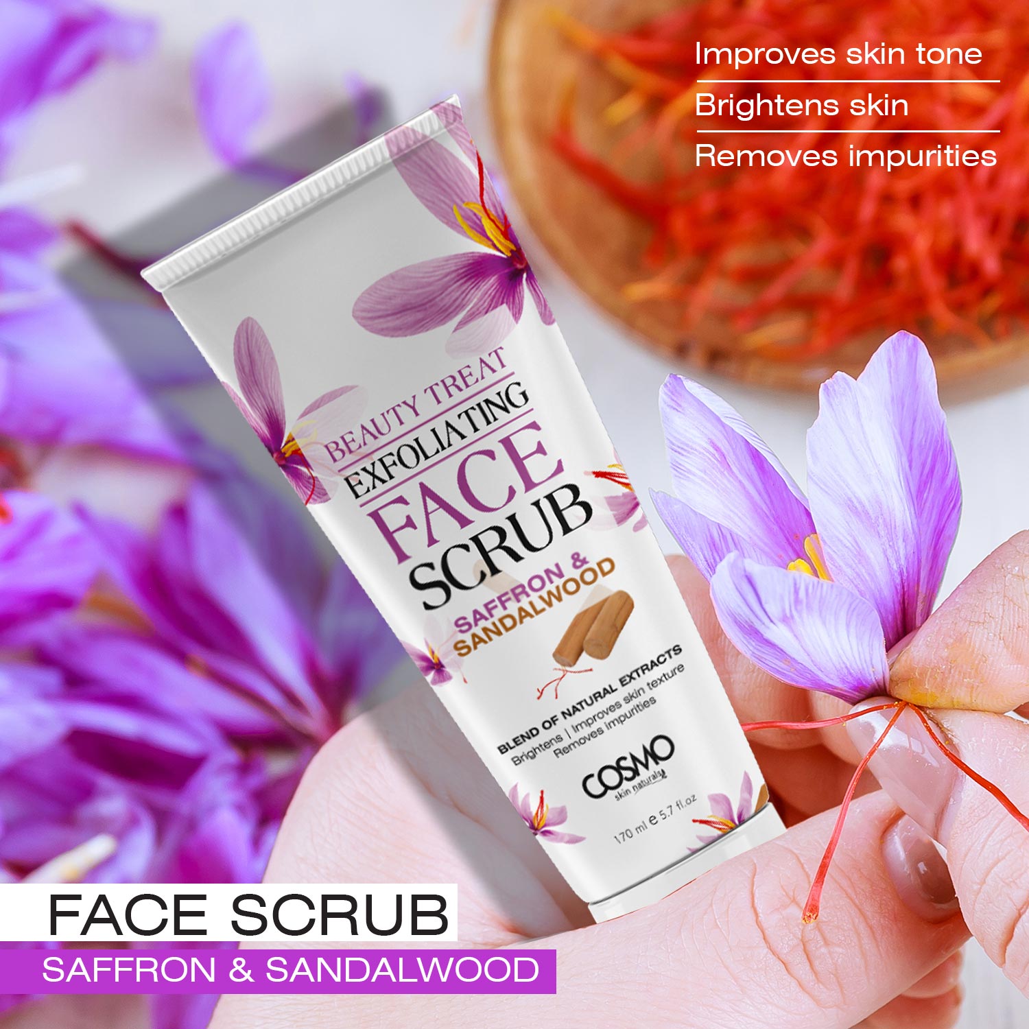 Saffron Sandalwood Face Scrub