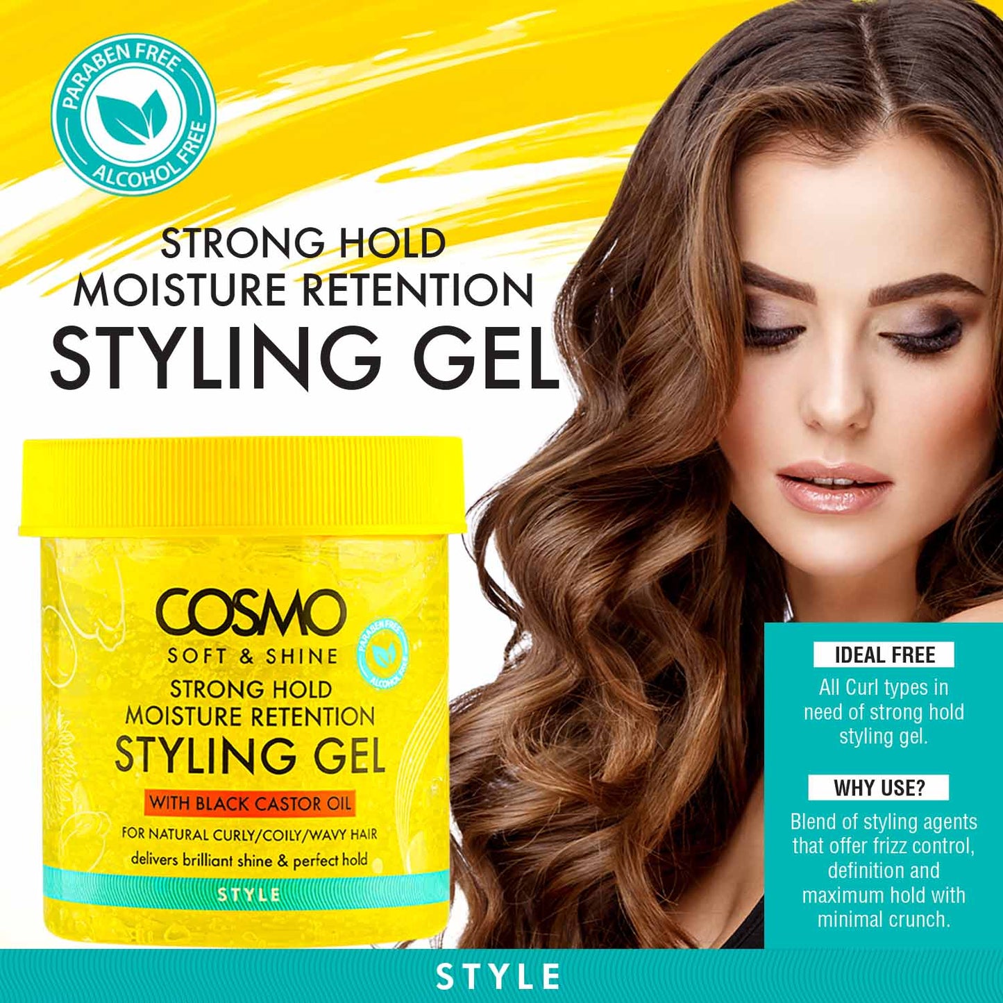 COSMO SOFT & SHINE STRONG HOLD STYLING GEL - 450G