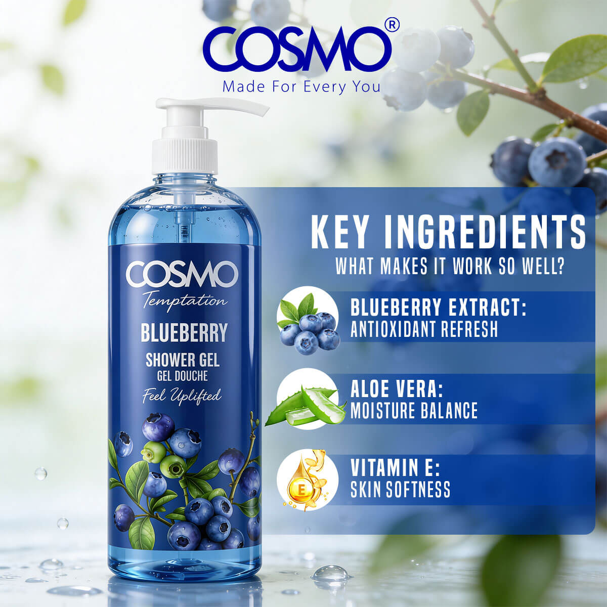 Temptation Blueberry Shower Gel