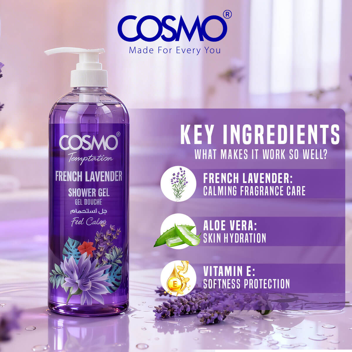 Temptation French Lavender Shower Gel