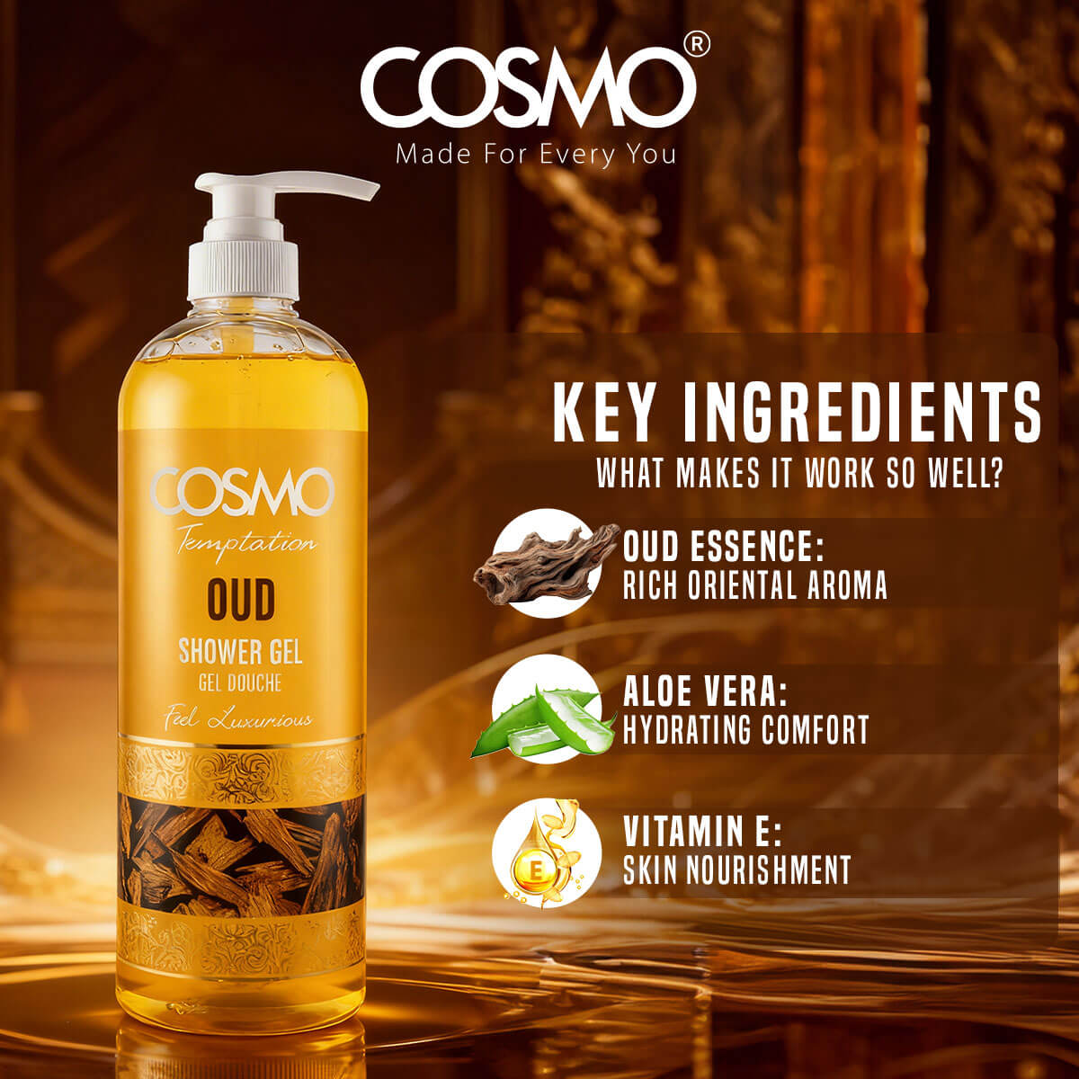 Temptation Oud Shower Gel