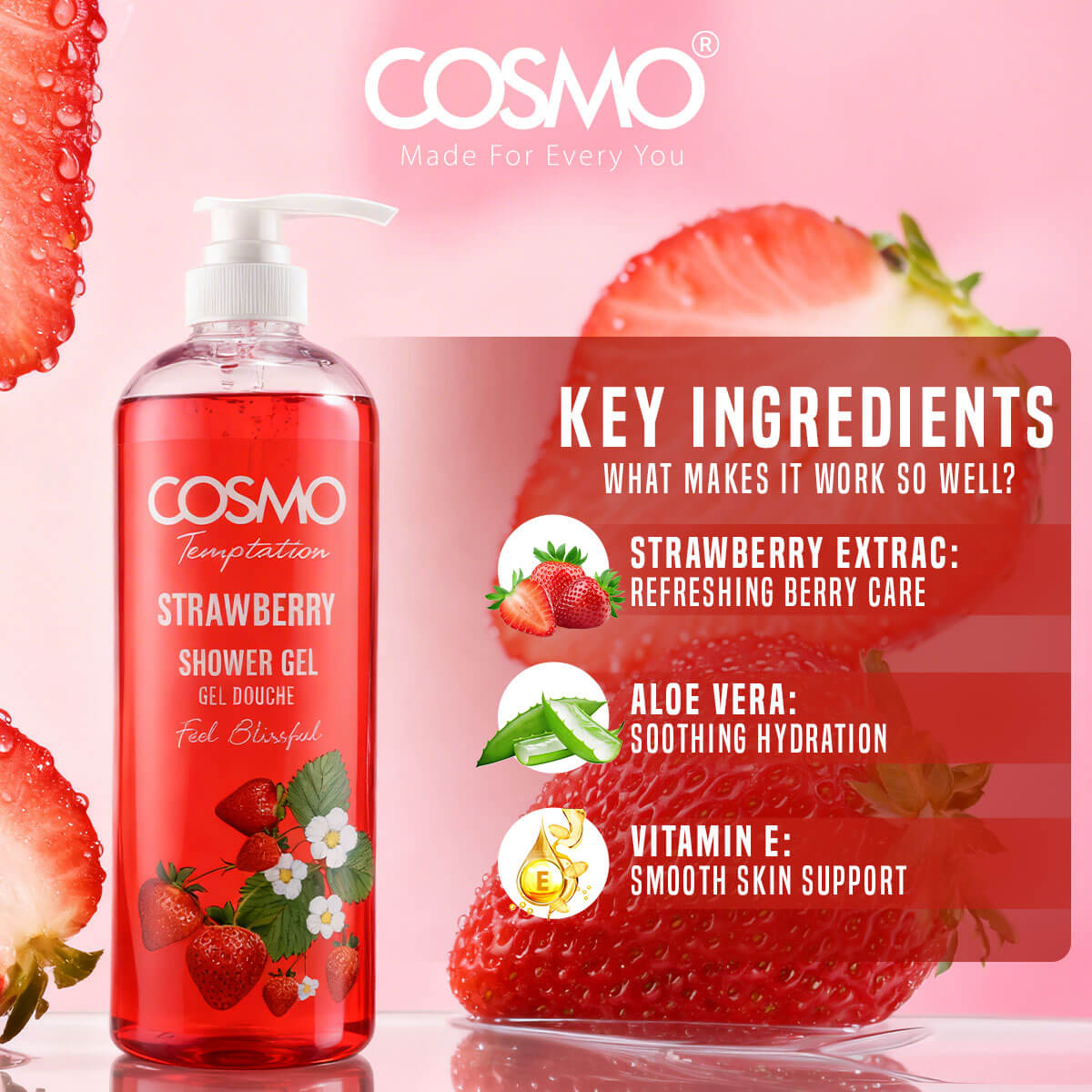 Temptation Strawberry Shower Gel