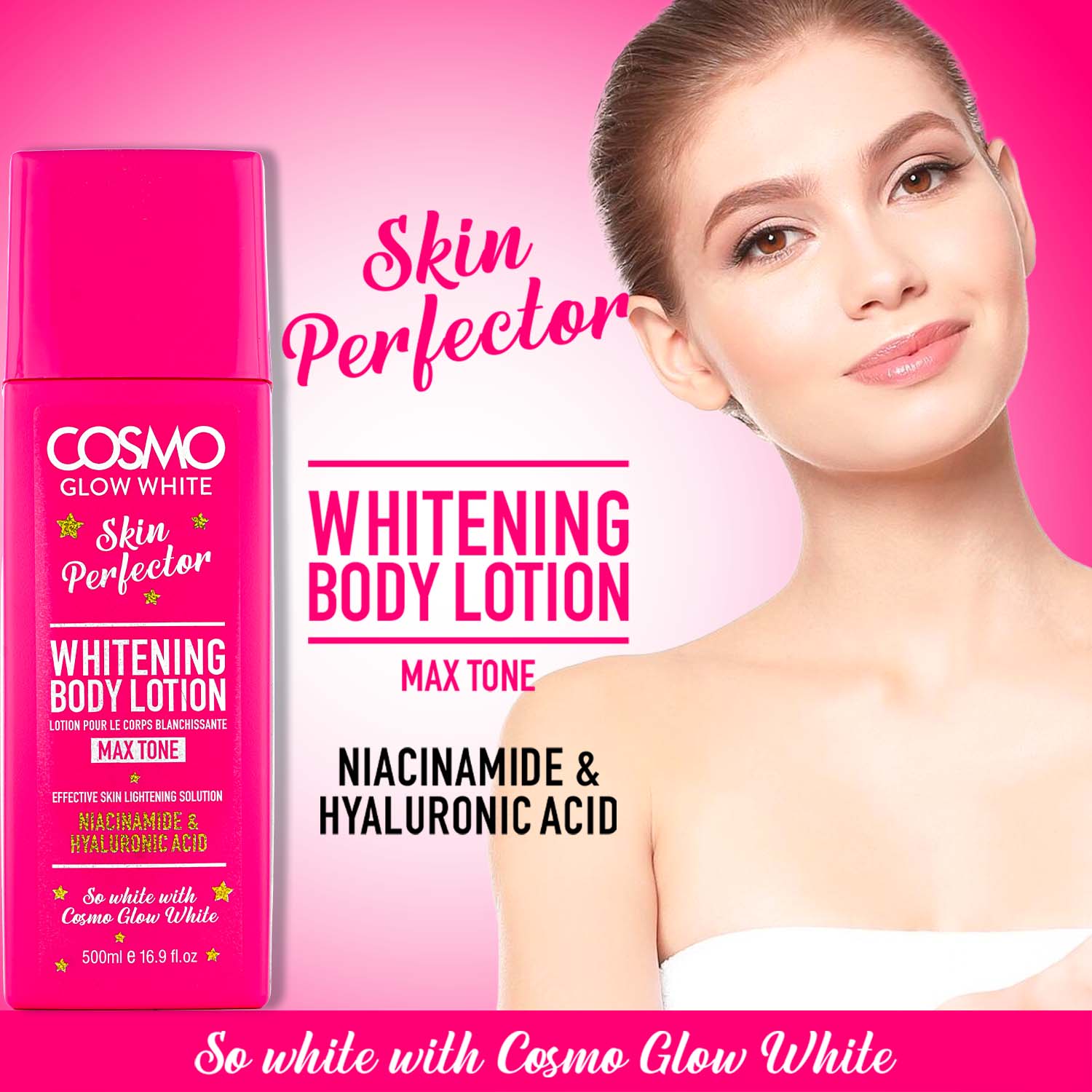 Cosmo Glow White Whitening Body Lotion 500ML COSMO Online Shop