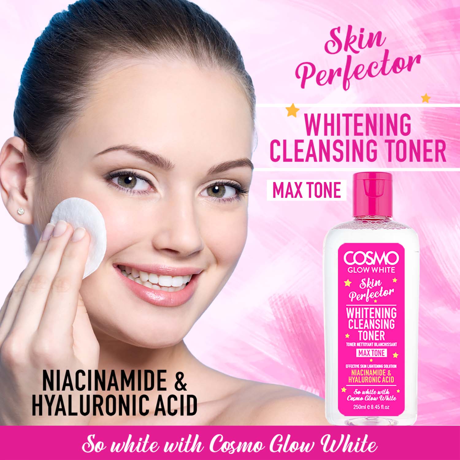 Cosmo Glow White Whitening Cleansing Toner 250ML COSMO