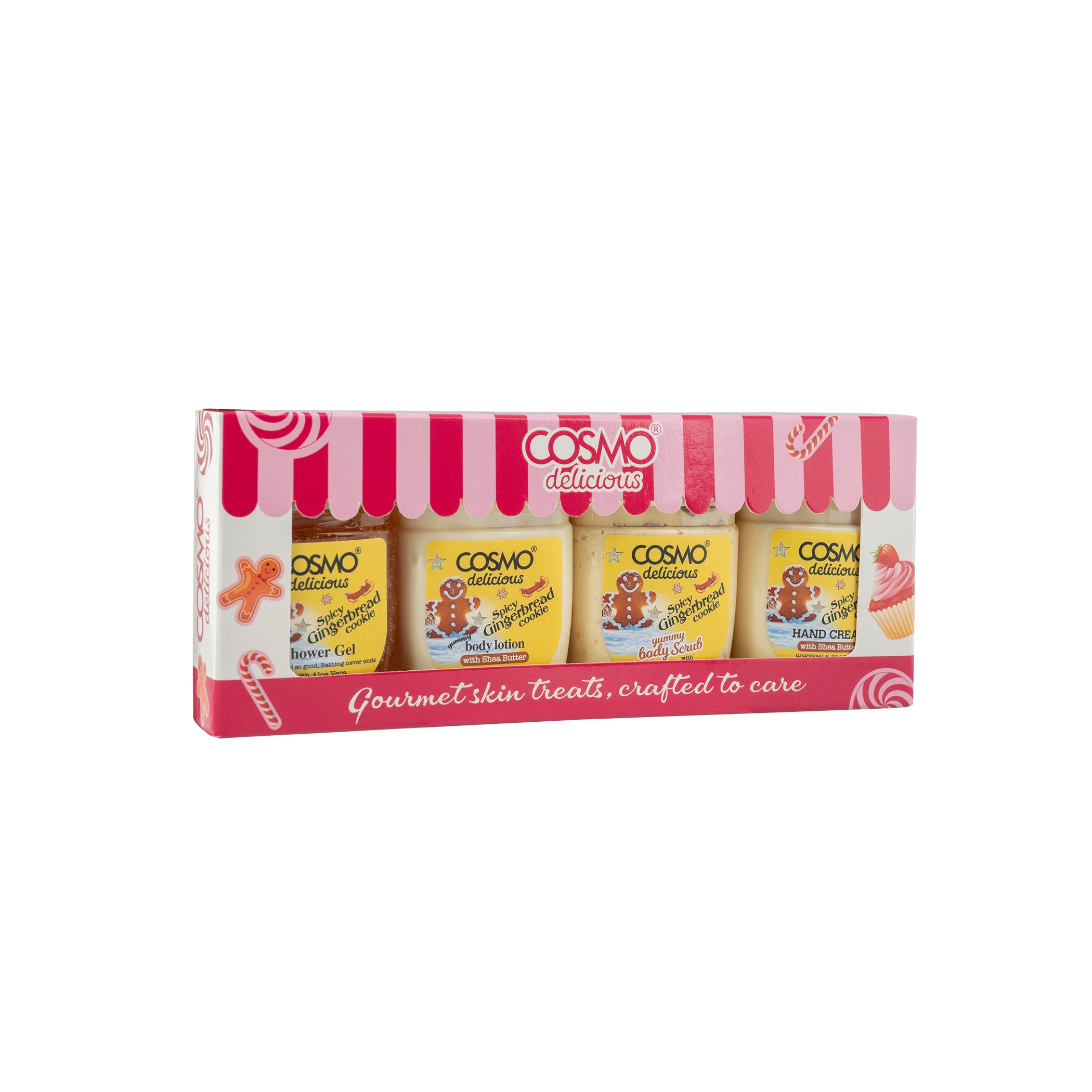 Ginger Bread Delicious Gift Set 33ml – 4PCS (Shower Gel, Body Lotion, Body Scrub, Hand Cream)