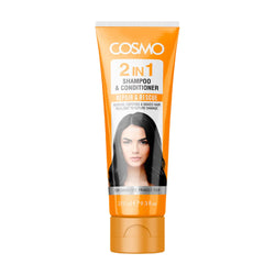 COSMO 2-in-1 Shampoo and Conditioner, Repair & Rescue formula, 275ml – Fortifies and repairs damaged hair, designed for fragile hair in need of restoration.