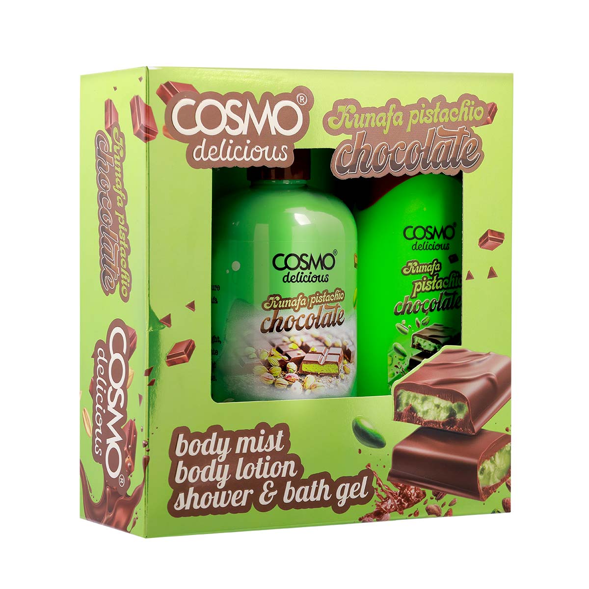 Delicious Kunafa Pistachio Chocolate 3pcs Kit