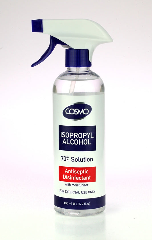 Isopropyl Alcohol 70% Solution Antiseptic Disinfectant With Spray - 480ml